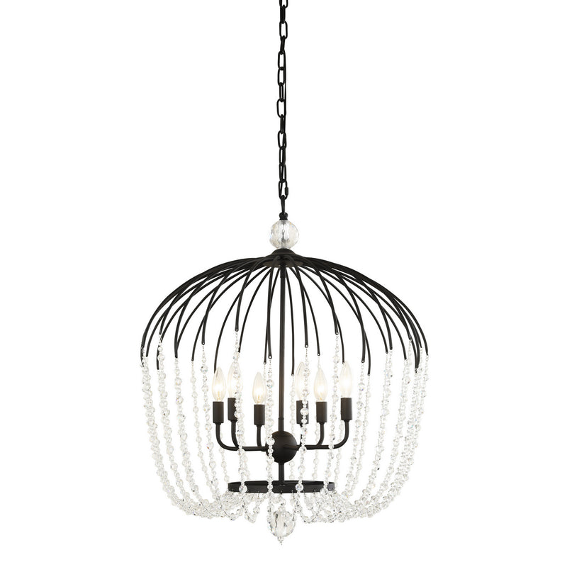 Six Light Pendant<br /><span style="color:#4AB0CE;">Entrega: 4-10 dias en USA</span><br /><span style="color:#4AB0CE;font-size:60%;">PREGUNTE POR ENTREGA EN PANAMA</span><br />Collection: Voliere<br />Finish: Matte Black