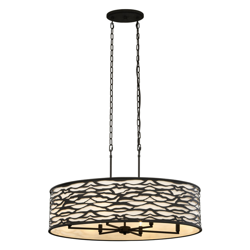 Six Light Pendant<br /><span style="color:#4AB0CE;">Entrega: 4-10 dias en USA</span><br /><span style="color:#4AB0CE;font-size:60%;">PREGUNTE POR ENTREGA EN PANAMA</span><br />Collection: Kato<br />Finish: Carbon Black