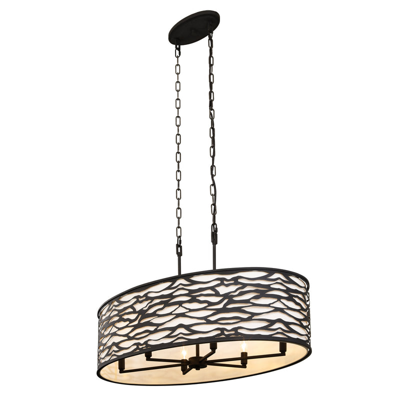 Six Light Pendant<br /><span style="color:#4AB0CE;">Entrega: 4-10 dias en USA</span><br /><span style="color:#4AB0CE;font-size:60%;">PREGUNTE POR ENTREGA EN PANAMA</span><br />Collection: Kato<br />Finish: Carbon Black