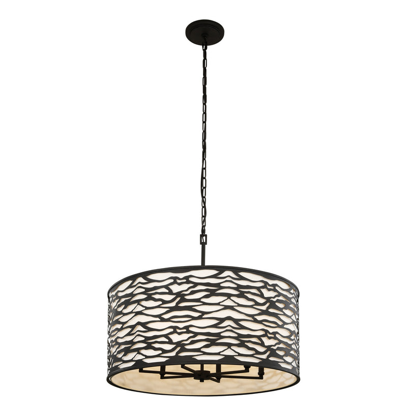 Varaluz - 348P06CB - Six Light Pendant - Kato - Carbon Black