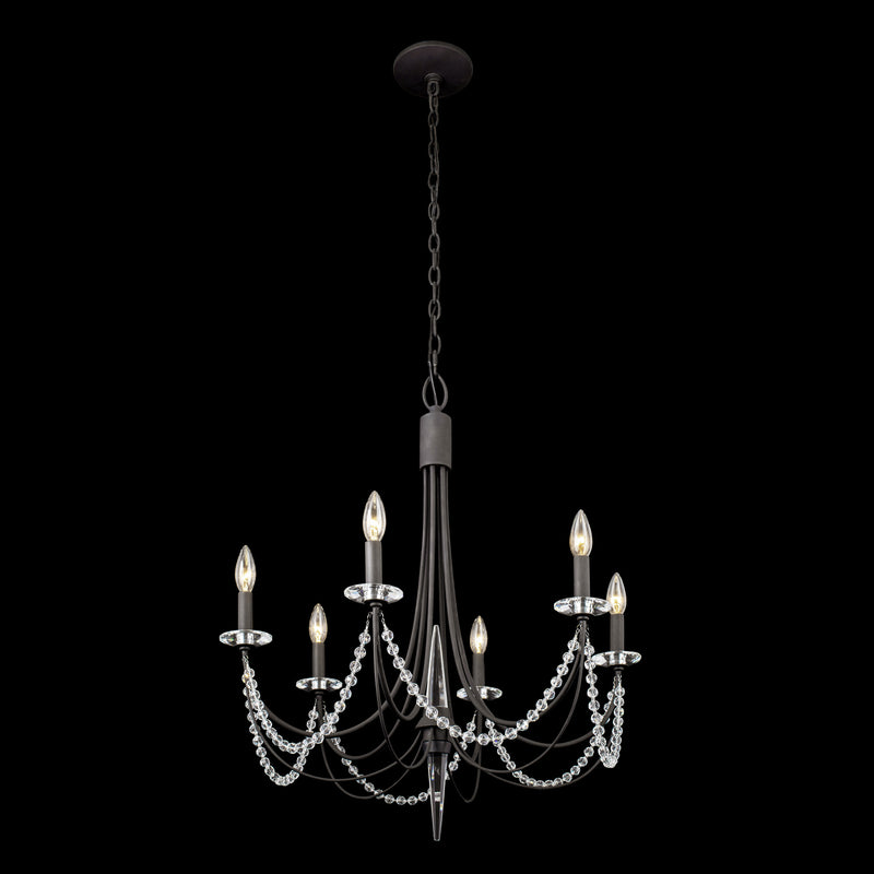 Six Light Chandelier<br /><span style="color:#4AB0CE;">Entrega: 4-10 dias en USA</span><br /><span style="color:#4AB0CE;font-size:60%;">PREGUNTE POR ENTREGA EN PANAMA</span><br />Collection: Brentwood<br />Finish: Carbon Black