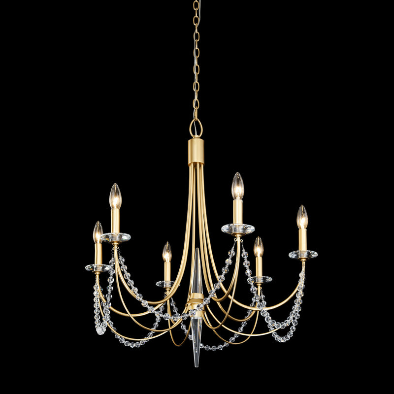 Six Light Chandelier<br /><span style="color:#4AB0CE;">Entrega: 4-10 dias en USA</span><br /><span style="color:#4AB0CE;font-size:60%;">PREGUNTE POR ENTREGA EN PANAMA</span><br />Collection: Brentwood<br />Finish: French Gold