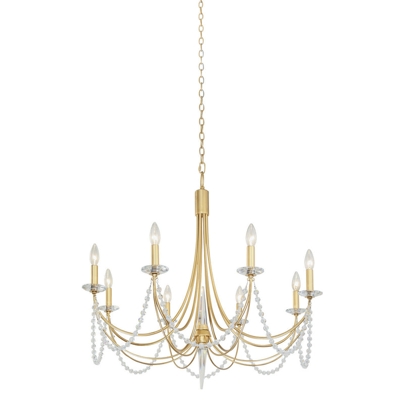 Eight Light Chandelier<br /><span style="color:#4AB0CE;">Entrega: 4-10 dias en USA</span><br /><span style="color:#4AB0CE;font-size:60%;">PREGUNTE POR ENTREGA EN PANAMA</span><br />Collection: Brentwood<br />Finish: French Gold