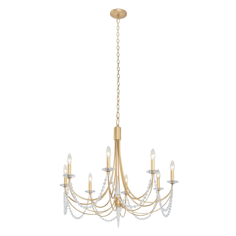 Eight Light Chandelier<br /><span style="color:#4AB0CE;">Entrega: 4-10 dias en USA</span><br /><span style="color:#4AB0CE;font-size:60%;">PREGUNTE POR ENTREGA EN PANAMA</span><br />Collection: Brentwood<br />Finish: French Gold