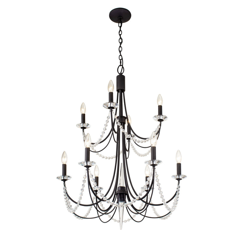 Ten Light Chandelier<br /><span style="color:#4AB0CE;">Entrega: 4-10 dias en USA</span><br /><span style="color:#4AB0CE;font-size:60%;">PREGUNTE POR ENTREGA EN PANAMA</span><br />Collection: Brentwood<br />Finish: Carbon Black