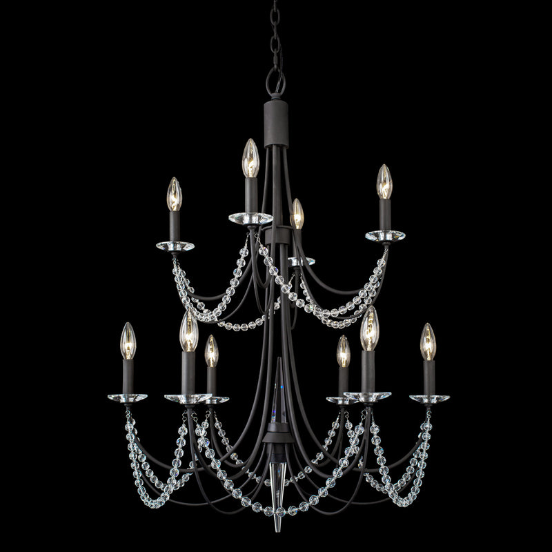 Ten Light Chandelier<br /><span style="color:#4AB0CE;">Entrega: 4-10 dias en USA</span><br /><span style="color:#4AB0CE;font-size:60%;">PREGUNTE POR ENTREGA EN PANAMA</span><br />Collection: Brentwood<br />Finish: Carbon Black