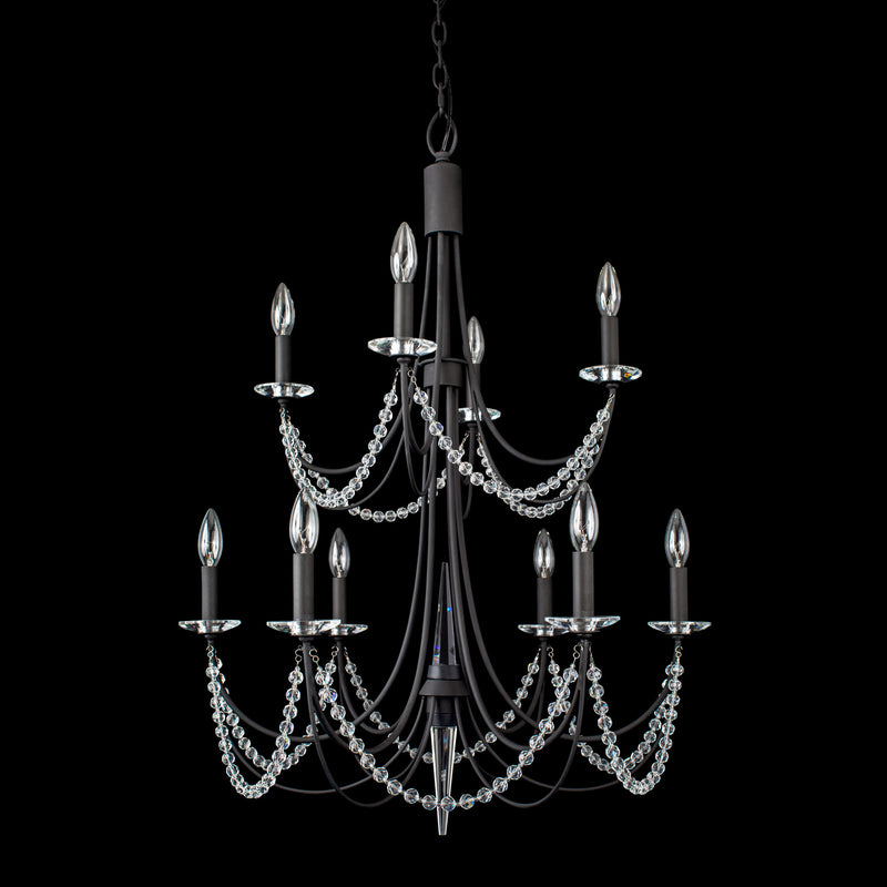 Ten Light Chandelier<br /><span style="color:#4AB0CE;">Entrega: 4-10 dias en USA</span><br /><span style="color:#4AB0CE;font-size:60%;">PREGUNTE POR ENTREGA EN PANAMA</span><br />Collection: Brentwood<br />Finish: Carbon Black