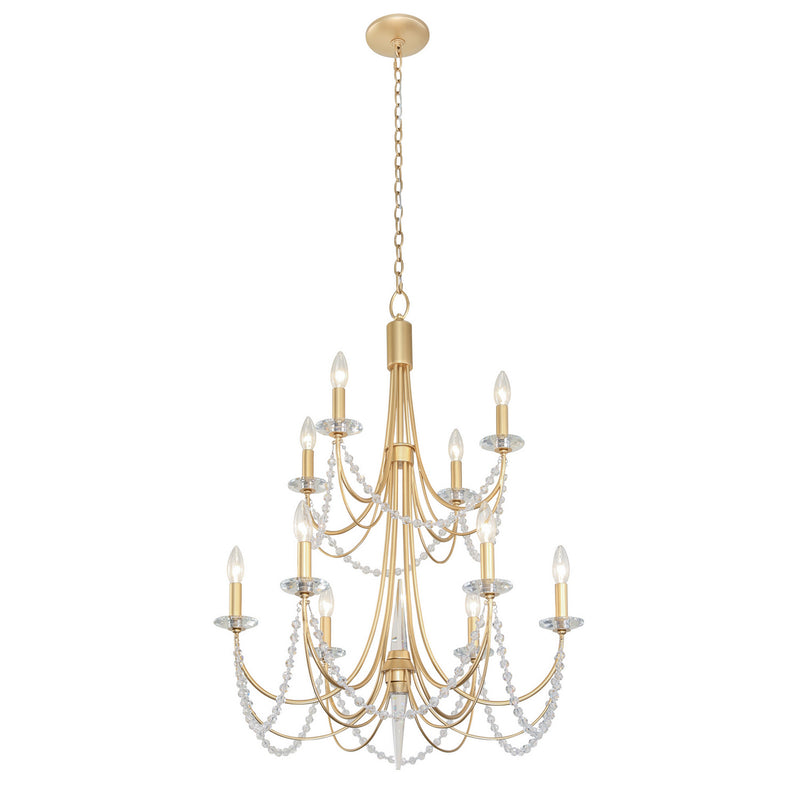 Ten Light Chandelier<br /><span style="color:#4AB0CE;">Entrega: 4-10 dias en USA</span><br /><span style="color:#4AB0CE;font-size:60%;">PREGUNTE POR ENTREGA EN PANAMA</span><br />Collection: Brentwood<br />Finish: French Gold