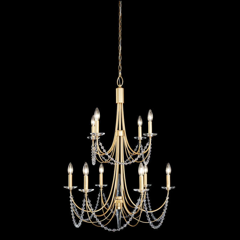 Ten Light Chandelier<br /><span style="color:#4AB0CE;">Entrega: 4-10 dias en USA</span><br /><span style="color:#4AB0CE;font-size:60%;">PREGUNTE POR ENTREGA EN PANAMA</span><br />Collection: Brentwood<br />Finish: French Gold