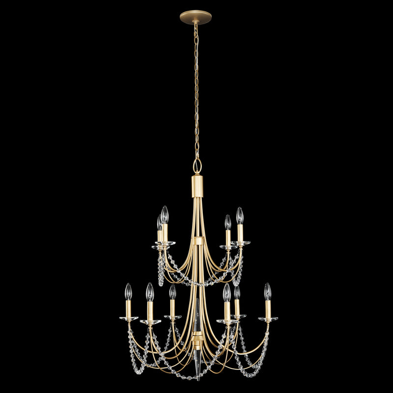 Ten Light Chandelier<br /><span style="color:#4AB0CE;">Entrega: 4-10 dias en USA</span><br /><span style="color:#4AB0CE;font-size:60%;">PREGUNTE POR ENTREGA EN PANAMA</span><br />Collection: Brentwood<br />Finish: French Gold