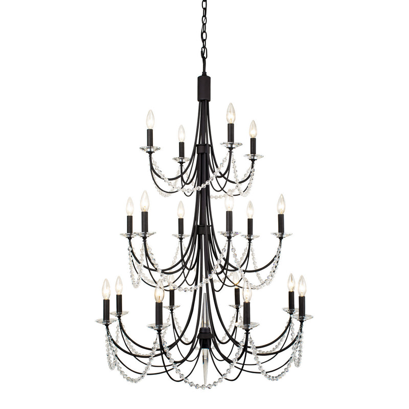 18 Light Chandelier<br /><span style="color:#4AB0CE;">Entrega: 4-10 dias en USA</span><br /><span style="color:#4AB0CE;font-size:60%;">PREGUNTE POR ENTREGA EN PANAMA</span><br />Collection: Brentwood<br />Finish: Carbon Black