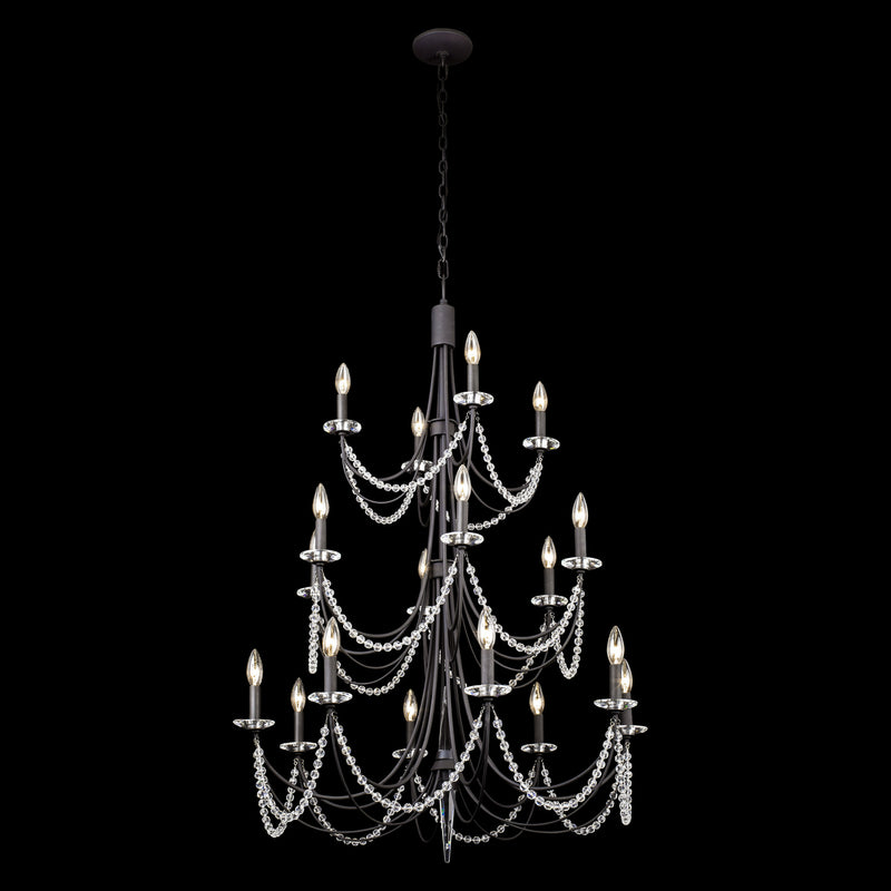 18 Light Chandelier<br /><span style="color:#4AB0CE;">Entrega: 4-10 dias en USA</span><br /><span style="color:#4AB0CE;font-size:60%;">PREGUNTE POR ENTREGA EN PANAMA</span><br />Collection: Brentwood<br />Finish: Carbon Black