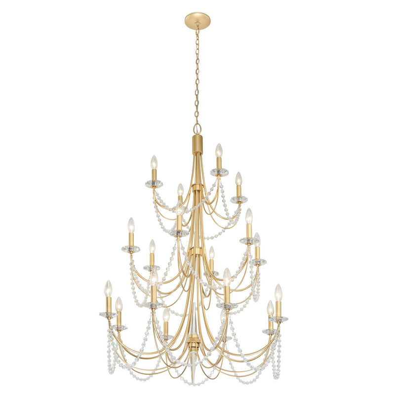 18 Light Chandelier<br /><span style="color:#4AB0CE;">Entrega: 4-10 dias en USA</span><br /><span style="color:#4AB0CE;font-size:60%;">PREGUNTE POR ENTREGA EN PANAMA</span><br />Collection: Brentwood<br />Finish: French Gold