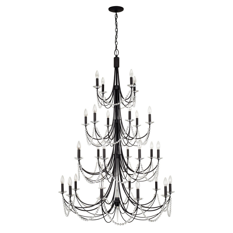 28 Light Chandelier<br /><span style="color:#4AB0CE;">Entrega: 4-5 semanas en USA</span><br /><span style="color:#4AB0CE;font-size:60%;">PREGUNTE POR ENTREGA EN PANAMA</span><br />Collection: Brentwood<br />Finish: Carbon Black