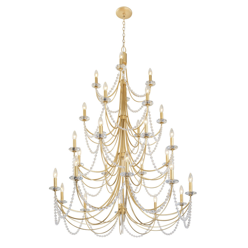 28 Light Chandelier<br /><span style="color:#4AB0CE;">Entrega: 4-10 dias en USA</span><br /><span style="color:#4AB0CE;font-size:60%;">PREGUNTE POR ENTREGA EN PANAMA</span><br />Collection: Brentwood<br />Finish: French Gold