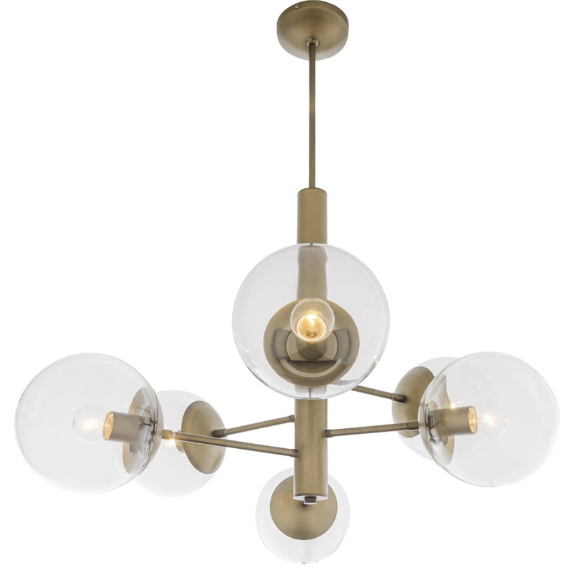 Varaluz - 612710 - Five Light Chandelier - Mid-Century - Antique Brass