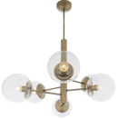 Varaluz - 612720 - Six Light Chandelier - Mid-Century - Antique Brass