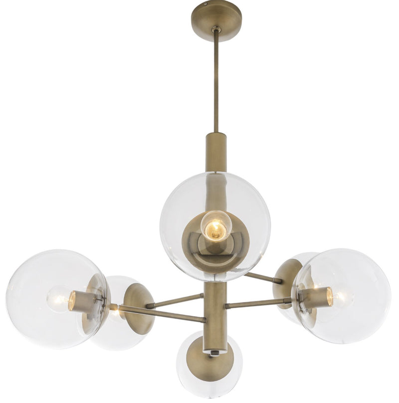 Varaluz - 612720 - Six Light Chandelier - Mid-Century - Antique Brass