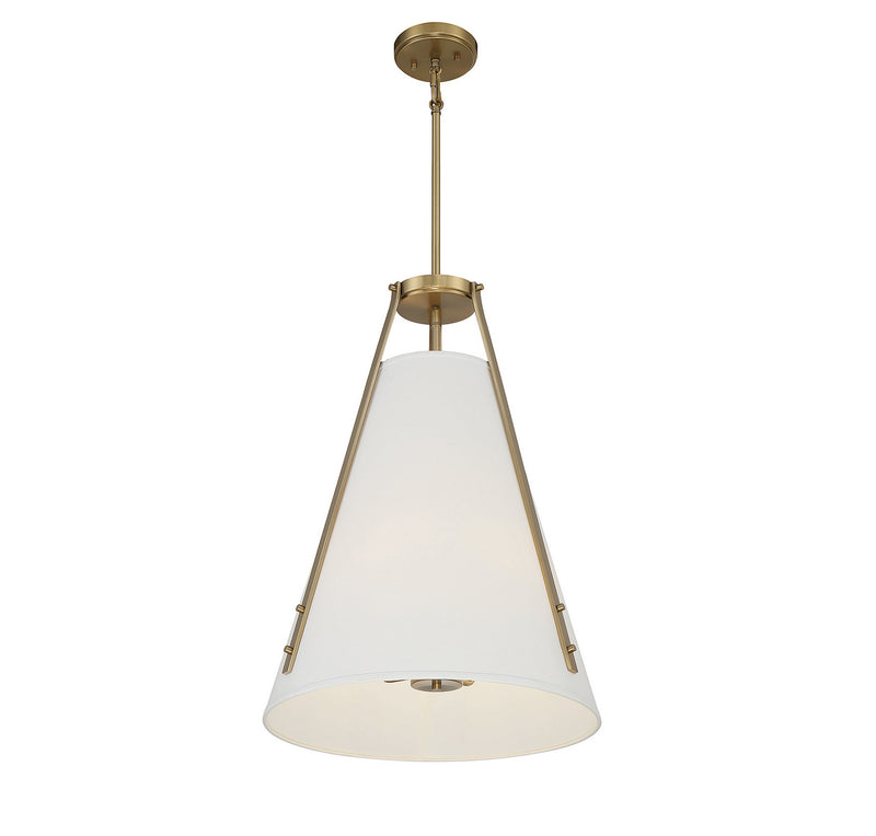 Four Light Pendant<br /><span style="color:#4AB0CE;">Entrega: 4-10 dias en USA</span><br /><span style="color:#4AB0CE;font-size:60%;">PREGUNTE POR ENTREGA EN PANAMA</span><br />Collection: Newport<br />Finish: Warm Brass