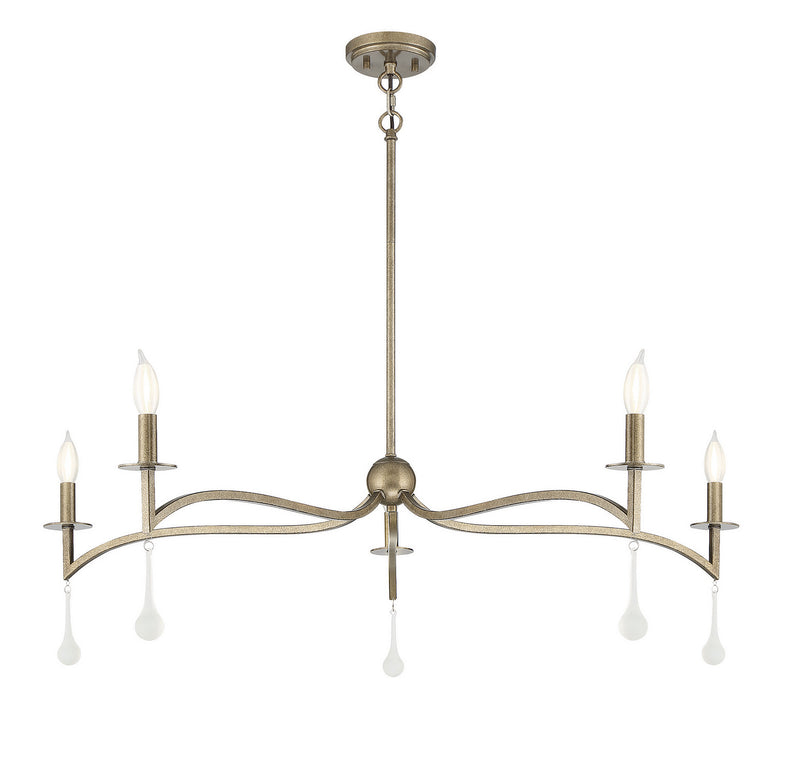 Five Light Chandelier<br /><span style="color:#4AB0CE;">Entrega: 4-10 dias en USA</span><br /><span style="color:#4AB0CE;font-size:60%;">PREGUNTE POR ENTREGA EN PANAMA</span><br />Collection: Laramie<br />Finish: Chelsea Gold