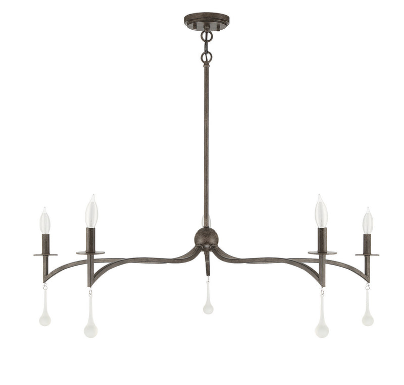 Five Light Chandelier<br /><span style="color:#4AB0CE;">Entrega: 4-10 dias en USA</span><br /><span style="color:#4AB0CE;font-size:60%;">PREGUNTE POR ENTREGA EN PANAMA</span><br />Collection: Laramie<br />Finish: Chelsea Walnut