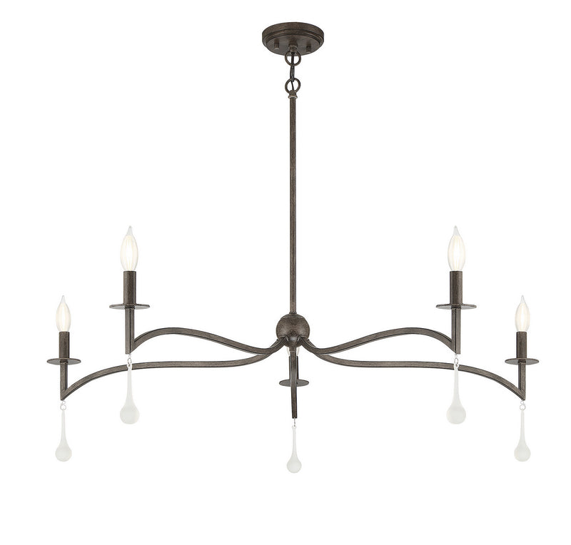 Five Light Chandelier<br /><span style="color:#4AB0CE;">Entrega: 4-10 dias en USA</span><br /><span style="color:#4AB0CE;font-size:60%;">PREGUNTE POR ENTREGA EN PANAMA</span><br />Collection: Laramie<br />Finish: Chelsea Walnut