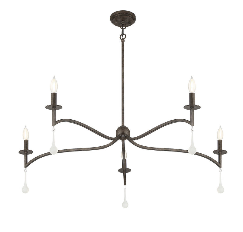 Five Light Chandelier<br /><span style="color:#4AB0CE;">Entrega: 4-10 dias en USA</span><br /><span style="color:#4AB0CE;font-size:60%;">PREGUNTE POR ENTREGA EN PANAMA</span><br />Collection: Laramie<br />Finish: Chelsea Walnut