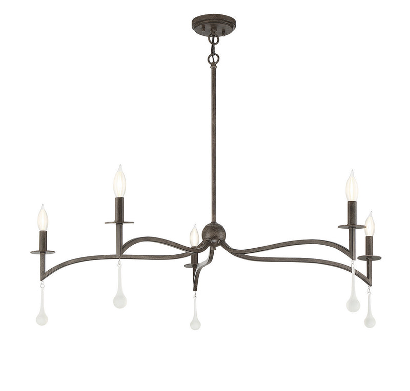 Five Light Chandelier<br /><span style="color:#4AB0CE;">Entrega: 4-10 dias en USA</span><br /><span style="color:#4AB0CE;font-size:60%;">PREGUNTE POR ENTREGA EN PANAMA</span><br />Collection: Laramie<br />Finish: Chelsea Walnut