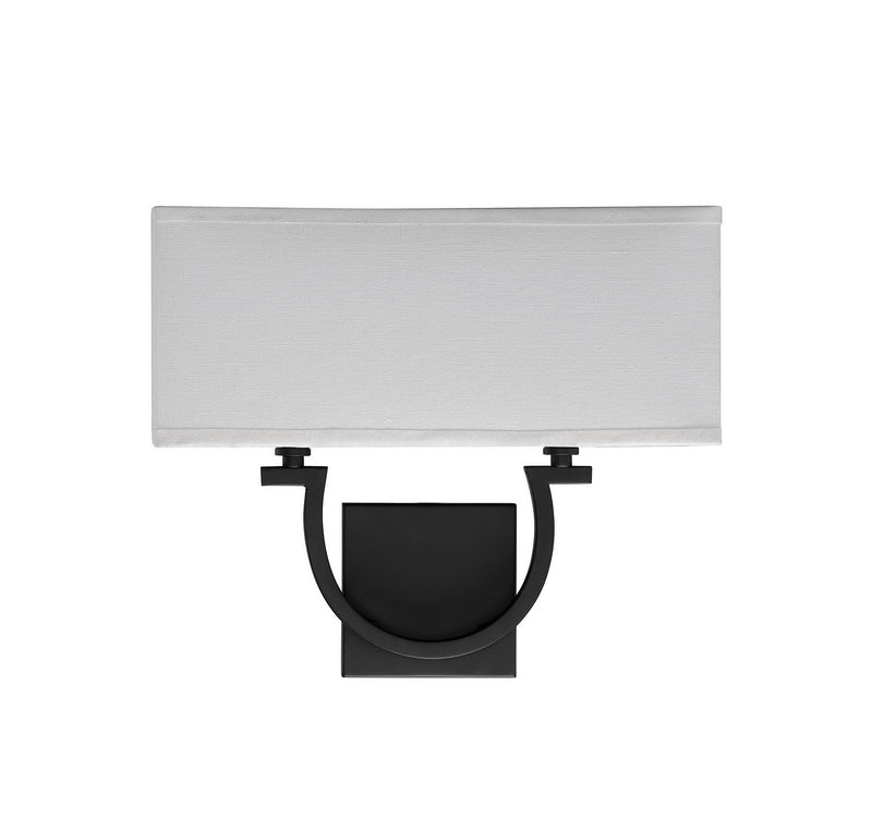 Two Light Wall Sconce<br /><span style="color:#4AB0CE;">Entrega: 4-10 dias en USA</span><br /><span style="color:#4AB0CE;font-size:60%;">PREGUNTE POR ENTREGA EN PANAMA</span><br />Collection: Rhodes<br />Finish: Matte Black