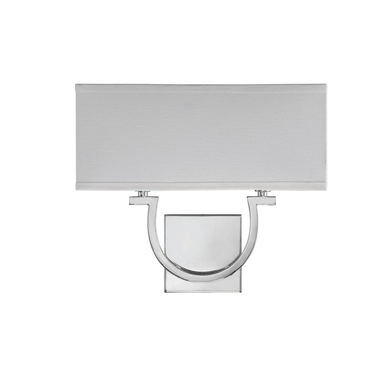 Two Light Wall Sconce<br /><span style="color:#4AB0CE;">Entrega: 4-10 dias en USA</span><br /><span style="color:#4AB0CE;font-size:60%;">PREGUNTE POR ENTREGA EN PANAMA</span><br />Collection: Rhodes<br />Finish: Polished Nickel