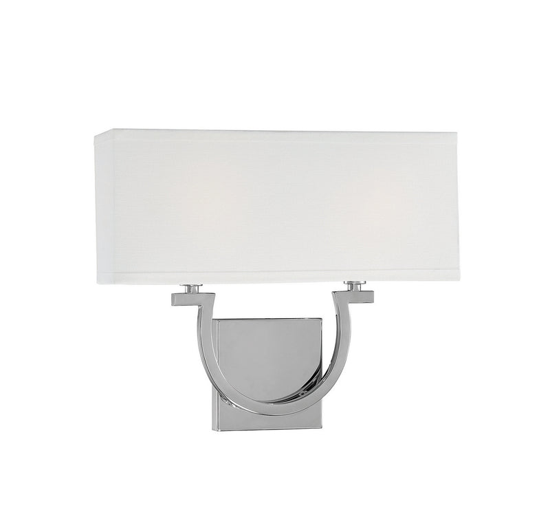 Two Light Wall Sconce<br /><span style="color:#4AB0CE;">Entrega: 4-10 dias en USA</span><br /><span style="color:#4AB0CE;font-size:60%;">PREGUNTE POR ENTREGA EN PANAMA</span><br />Collection: Rhodes<br />Finish: Polished Nickel