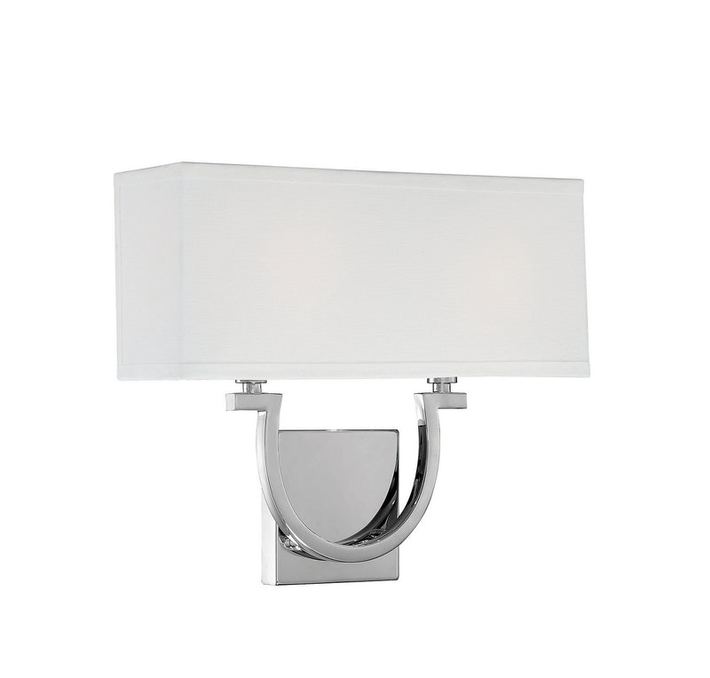 Two Light Wall Sconce<br /><span style="color:#4AB0CE;">Entrega: 4-10 dias en USA</span><br /><span style="color:#4AB0CE;font-size:60%;">PREGUNTE POR ENTREGA EN PANAMA</span><br />Collection: Rhodes<br />Finish: Polished Nickel