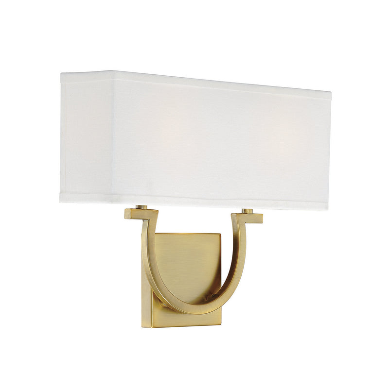 Two Light Wall Sconce<br /><span style="color:#4AB0CE;">Entrega: 4-10 dias en USA</span><br /><span style="color:#4AB0CE;font-size:60%;">PREGUNTE POR ENTREGA EN PANAMA</span><br />Collection: Rhodes<br />Finish: Warm Brass