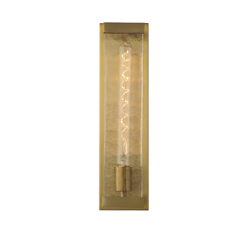 One Light Wall Sconce<br /><span style="color:#4AB0CE;">Entrega: 4-10 dias en USA</span><br /><span style="color:#4AB0CE;font-size:60%;">PREGUNTE POR ENTREGA EN PANAMA</span><br />Collection: Alberta<br />Finish: Warm Brass