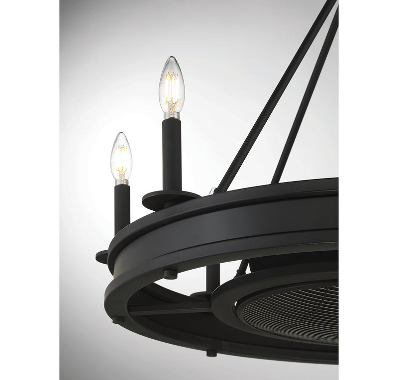 Savoy House - 39-FD-124-89 - Eight Light Fan D'lier - Lyon - Matte Black