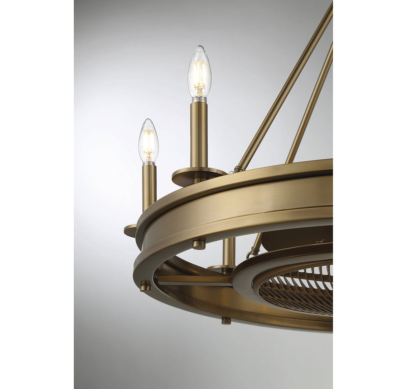 Savoy House - 39-FD-124-322 - Eight Light Fan D'lier - Lyon - Warm Brass