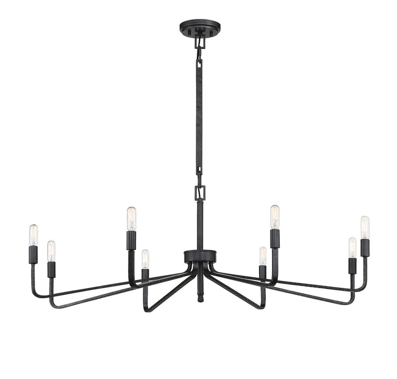 Eight Light Chandelier<br /><span style="color:#4AB0CE;">Entrega: 4-10 dias en USA</span><br /><span style="color:#4AB0CE;font-size:60%;">PREGUNTE POR ENTREGA EN PANAMA</span><br />Collection: Salem<br />Finish: Forged Iron