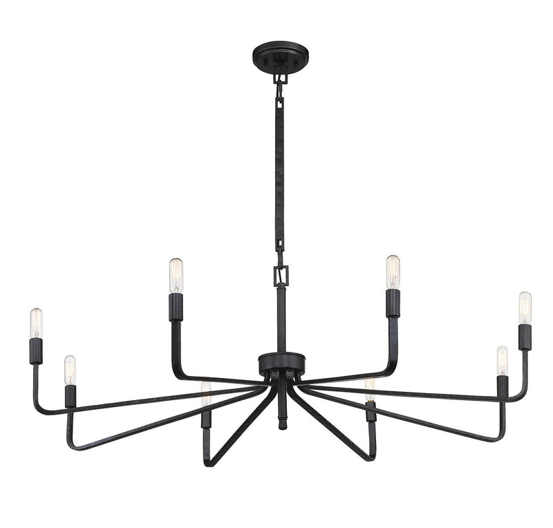 Eight Light Chandelier<br /><span style="color:#4AB0CE;">Entrega: 4-10 dias en USA</span><br /><span style="color:#4AB0CE;font-size:60%;">PREGUNTE POR ENTREGA EN PANAMA</span><br />Collection: Salem<br />Finish: Forged Iron