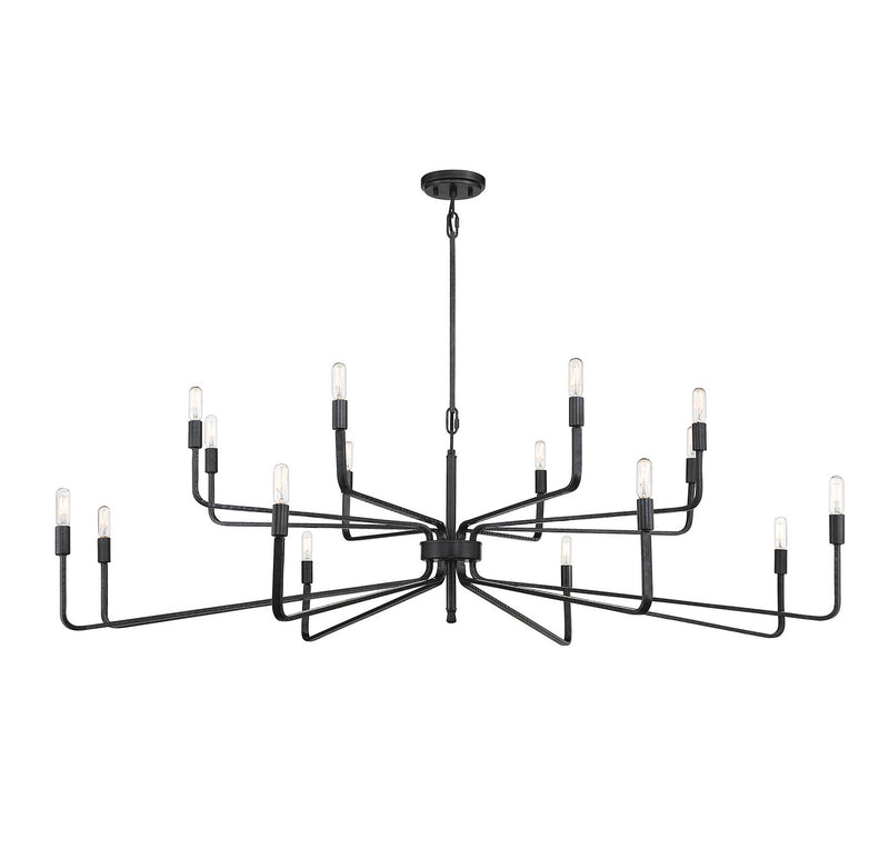 16 Light Chandelier<br /><span style="color:#4AB0CE;">Entrega: 4-10 dias en USA</span><br /><span style="color:#4AB0CE;font-size:60%;">PREGUNTE POR ENTREGA EN PANAMA</span><br />Collection: Salem<br />Finish: Forged Iron