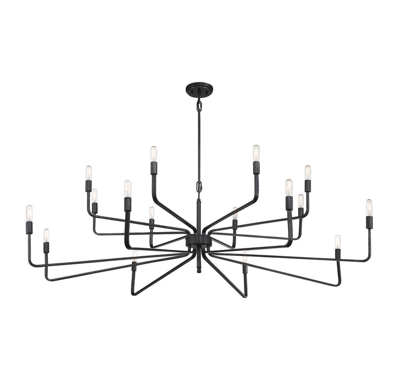 16 Light Chandelier<br /><span style="color:#4AB0CE;">Entrega: 4-10 dias en USA</span><br /><span style="color:#4AB0CE;font-size:60%;">PREGUNTE POR ENTREGA EN PANAMA</span><br />Collection: Salem<br />Finish: Forged Iron