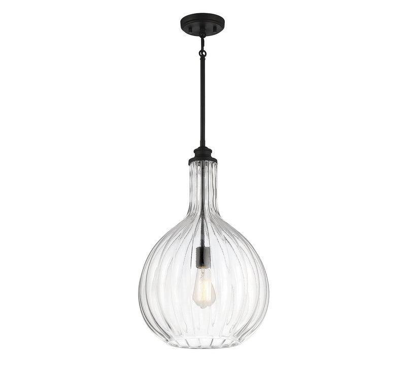 One Light Pendant<br /><span style="color:#4AB0CE;">Entrega: 4-10 dias en USA</span><br /><span style="color:#4AB0CE;font-size:60%;">PREGUNTE POR ENTREGA EN PANAMA</span><br />Collection: Brandon<br />Finish: Matte Black