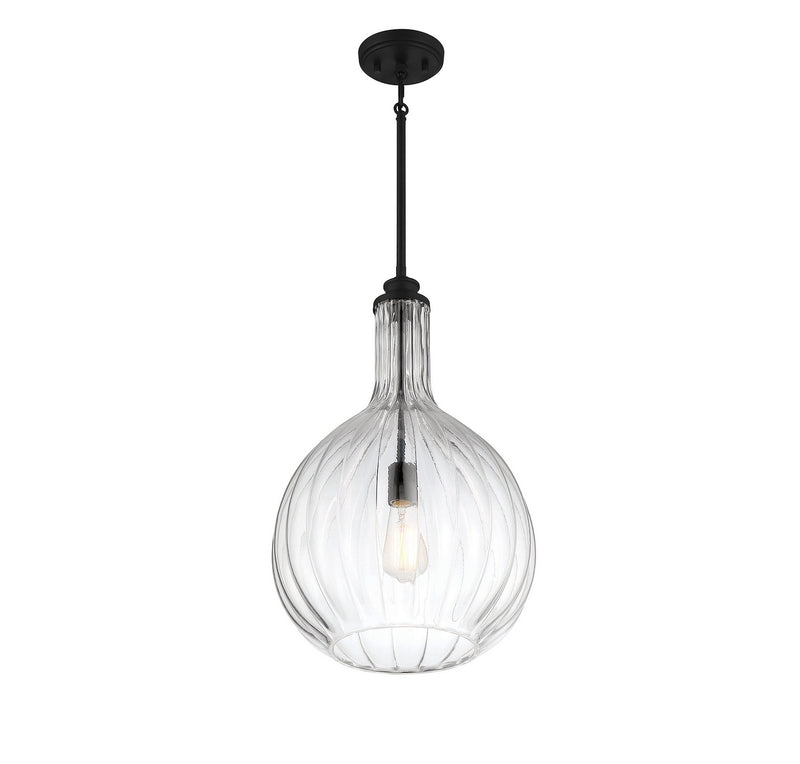 One Light Pendant<br /><span style="color:#4AB0CE;">Entrega: 4-10 dias en USA</span><br /><span style="color:#4AB0CE;font-size:60%;">PREGUNTE POR ENTREGA EN PANAMA</span><br />Collection: Brandon<br />Finish: Matte Black