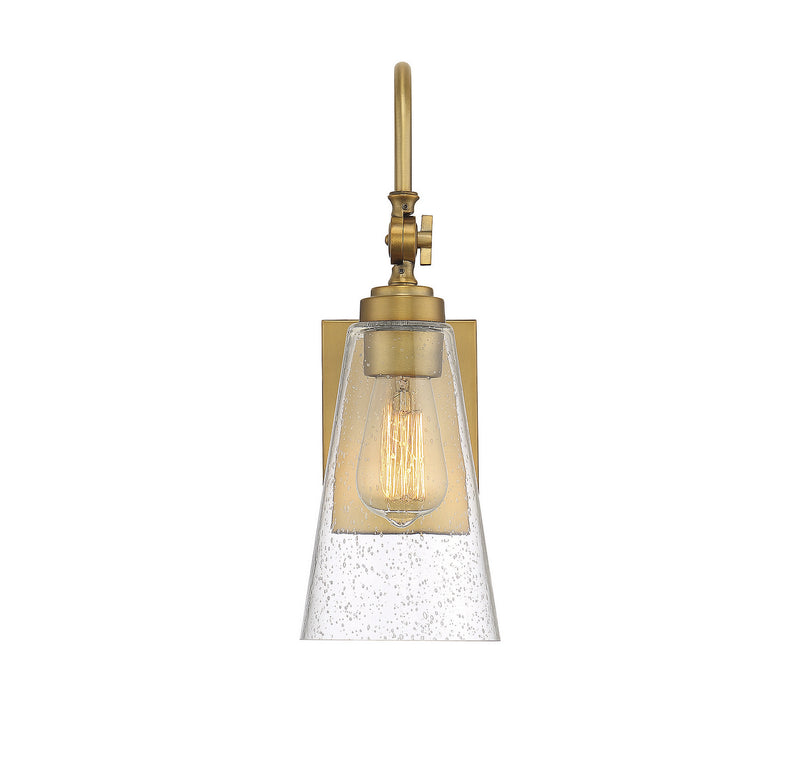 One Light Wall Sconce<br /><span style="color:#4AB0CE;">Entrega: 4-10 dias en USA</span><br /><span style="color:#4AB0CE;font-size:60%;">PREGUNTE POR ENTREGA EN PANAMA</span><br />Collection: York<br />Finish: Warm Brass