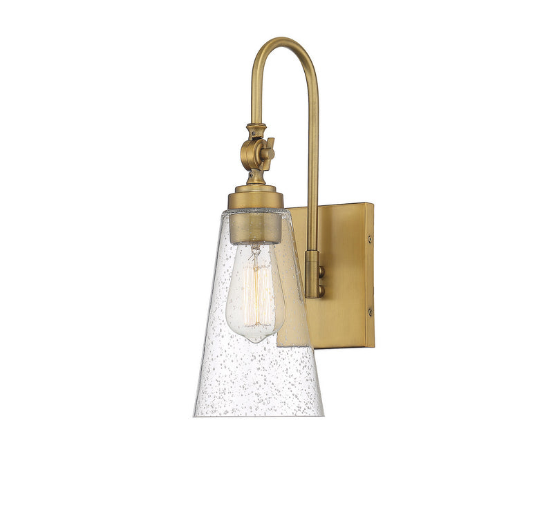 One Light Wall Sconce<br /><span style="color:#4AB0CE;">Entrega: 4-10 dias en USA</span><br /><span style="color:#4AB0CE;font-size:60%;">PREGUNTE POR ENTREGA EN PANAMA</span><br />Collection: York<br />Finish: Warm Brass