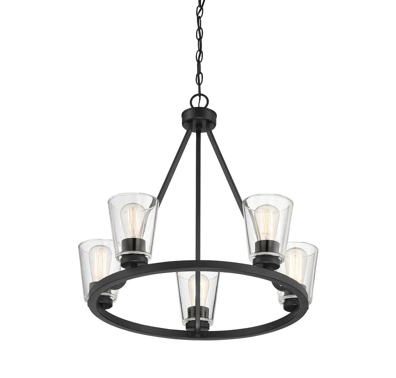 Five Light Chandelier<br /><span style="color:#4AB0CE;">Entrega: 4-10 dias en USA</span><br /><span style="color:#4AB0CE;font-size:60%;">PREGUNTE POR ENTREGA EN PANAMA</span><br />Collection: Calhoun<br />Finish: Matte Black