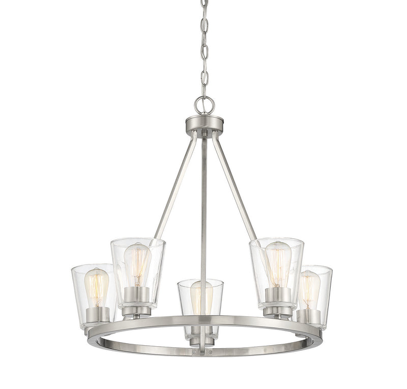 Five Light Chandelier<br /><span style="color:#4AB0CE;">Entrega: 4-10 dias en USA</span><br /><span style="color:#4AB0CE;font-size:60%;">PREGUNTE POR ENTREGA EN PANAMA</span><br />Collection: Calhoun<br />Finish: Satin Nickel