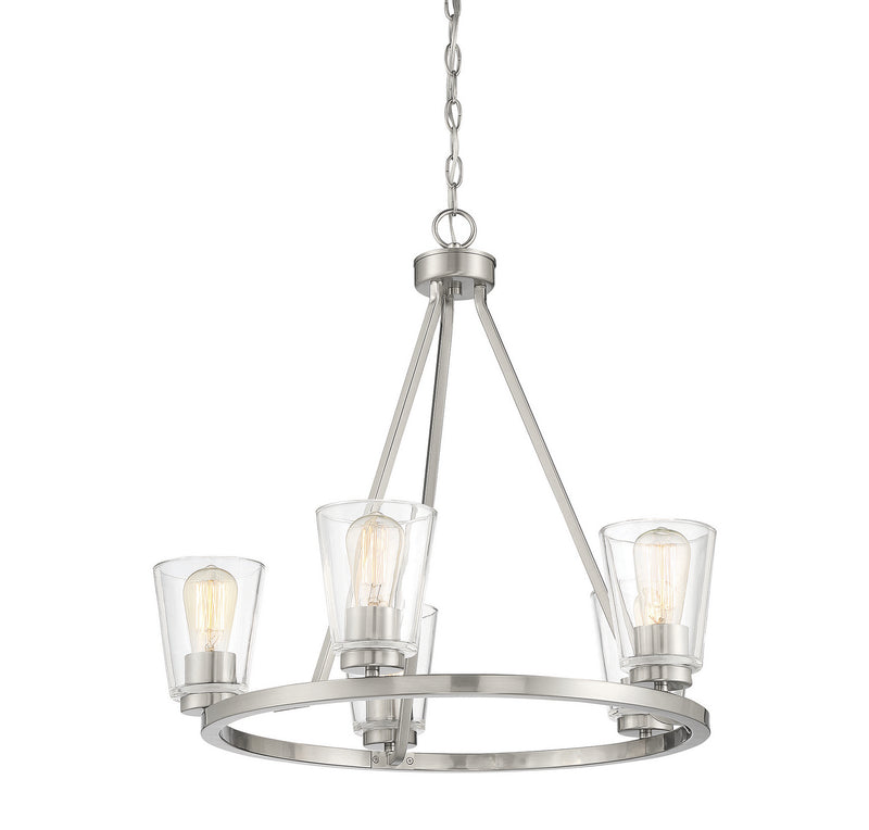 Five Light Chandelier<br /><span style="color:#4AB0CE;">Entrega: 4-10 dias en USA</span><br /><span style="color:#4AB0CE;font-size:60%;">PREGUNTE POR ENTREGA EN PANAMA</span><br />Collection: Calhoun<br />Finish: Satin Nickel