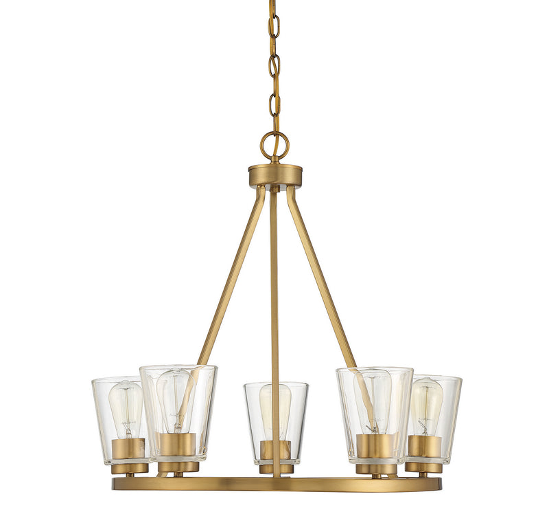 Five Light Chandelier<br /><span style="color:#4AB0CE;">Entrega: 4-10 dias en USA</span><br /><span style="color:#4AB0CE;font-size:60%;">PREGUNTE POR ENTREGA EN PANAMA</span><br />Collection: Calhoun<br />Finish: Warm Brass