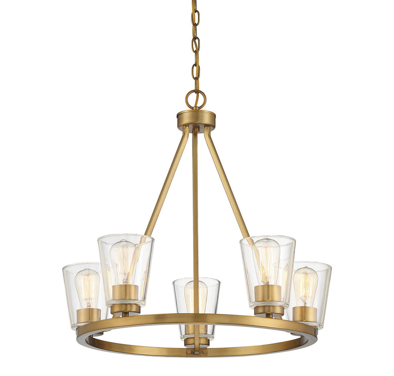 Five Light Chandelier<br /><span style="color:#4AB0CE;">Entrega: 4-10 dias en USA</span><br /><span style="color:#4AB0CE;font-size:60%;">PREGUNTE POR ENTREGA EN PANAMA</span><br />Collection: Calhoun<br />Finish: Warm Brass