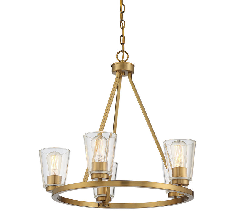 Five Light Chandelier<br /><span style="color:#4AB0CE;">Entrega: 4-10 dias en USA</span><br /><span style="color:#4AB0CE;font-size:60%;">PREGUNTE POR ENTREGA EN PANAMA</span><br />Collection: Calhoun<br />Finish: Warm Brass